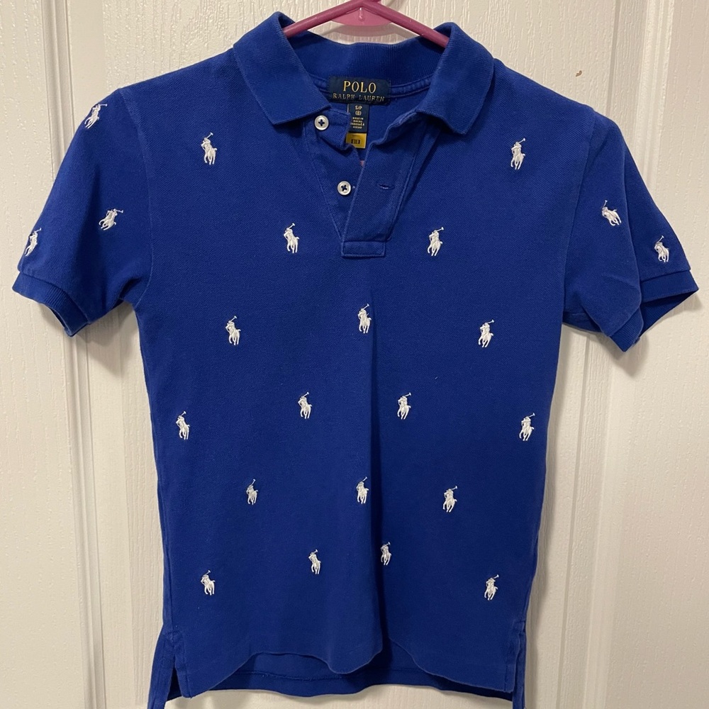 Polo by Ralph Lauren Royal Blue Logo Polo Shirt with White Pony Embroidery
